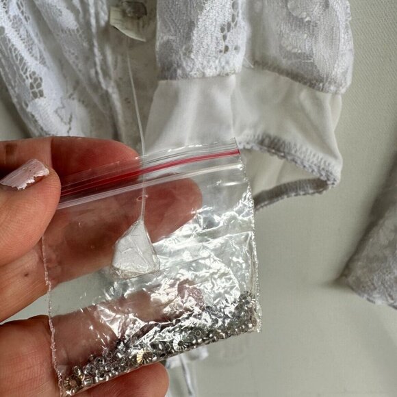 NWOT Free People x Intimately WOMEN'S BODYSUIT M Ready To Party LACE SEQUIN - Picture 16 of 16